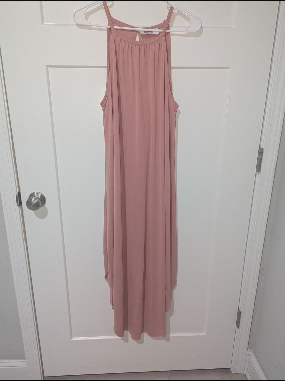 Double Zero Sleeveless Angled Maxi Dress in Dusty Rose